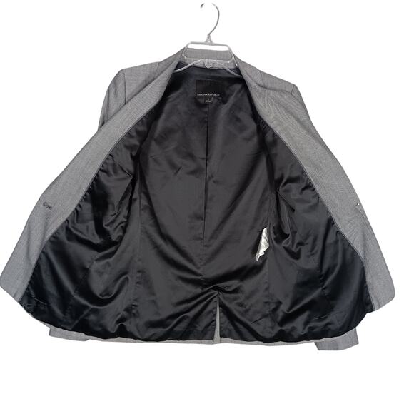Banana Republic New LWW Blazer Gray One Button Front Closure 3 Pockets Lined - Picture 4 of 8